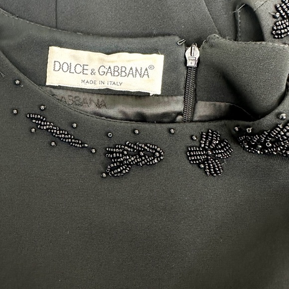 Dolce & Gabbana Beaded Cocktail Dress Black SZ 40 Small - Picture 10 of 16